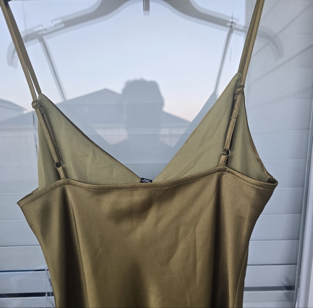 Steve Madden Lucille Satin Slip Dress Sz M Asymmetrical Babydoll New Party - Picture 14 of 16